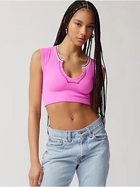 Urban Outfitters Out from Under Go For Gold Seamless Top In Neon Pink